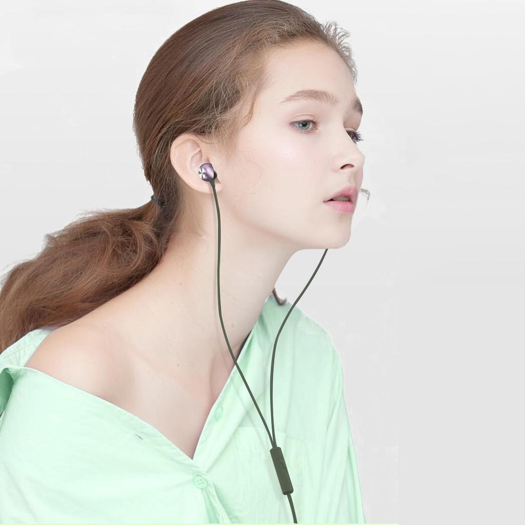 Earphones Wired Earphones New Glhty Wired Earphones Earphones with Microphone Volume Adjustment HIFI Sound Quality Heavy Bass Calls Comfortable