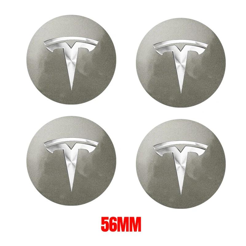 GEWT6 4pcs 56mm Tesla Hub Cap Center Cap Logo High Quality Sticker for Tesla Model 3 Y S X Personalized Car Sticker Car Accessories