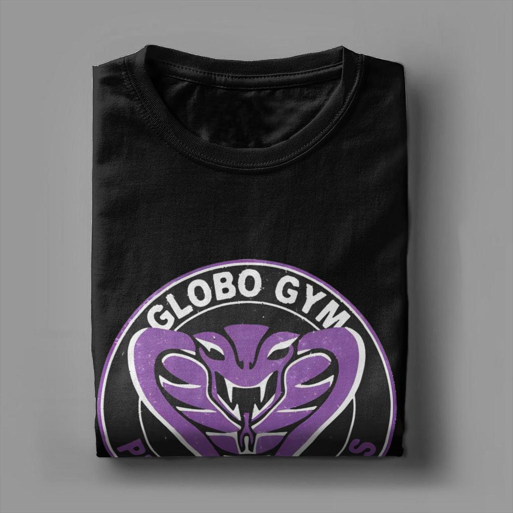 Футболки с винтажным логотипом Globo Gym Purple Cobras для мужчин, хлопковые футболки с круглым вырезом, футболка с коротким рукавом Dodgeball Movie, новый мерч