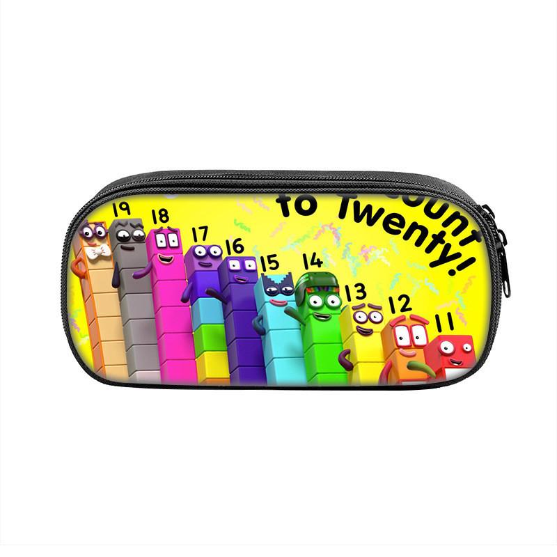 Character Kids Numberblocks And Teens Pencil Case Waterproof Nylon Bag Storage