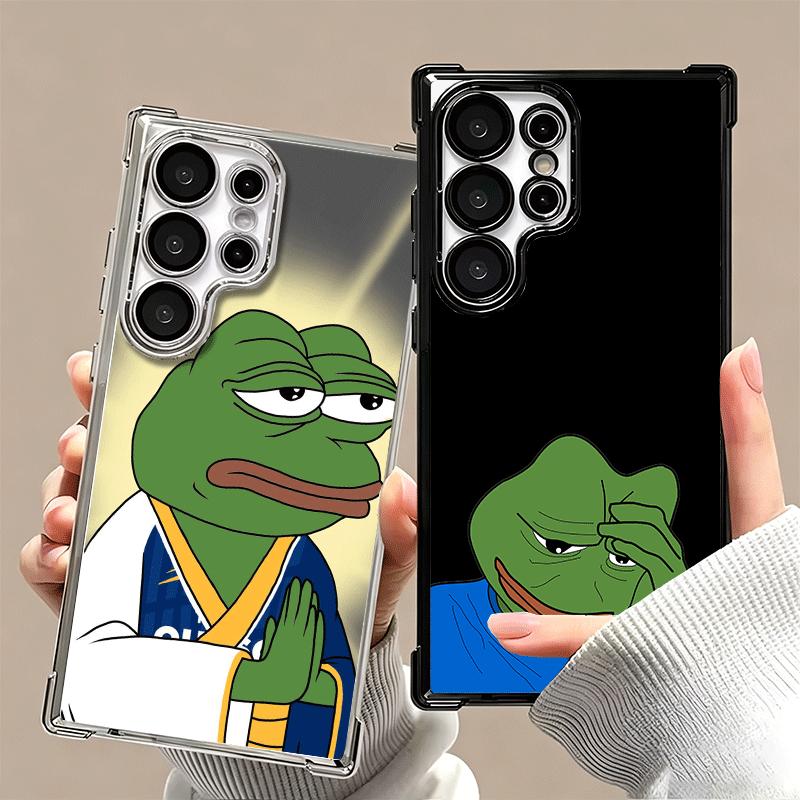 Смешной Грустный Лягушонок Пепе Мем Покрытие Чехол Для Телефона Для Samsung Galaxy S24 S25 FE S26 Edge S23 Ultra S22 S21 Plus S20 Противоударный Airaba