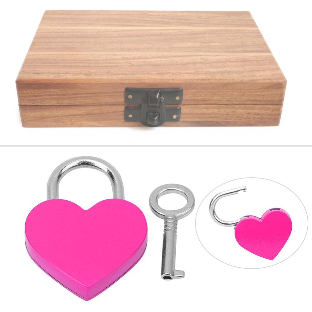 2pcs With Keys Mini Padlock 30x39mm Love Lock Padlock Heart Shaped Padlock Handbag Decoration