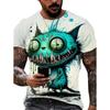 Summer Round Neck 3D Print Funny Cartoon Animal Graphic Top Fashionable Casual Short Sleeved Men's T-shirts