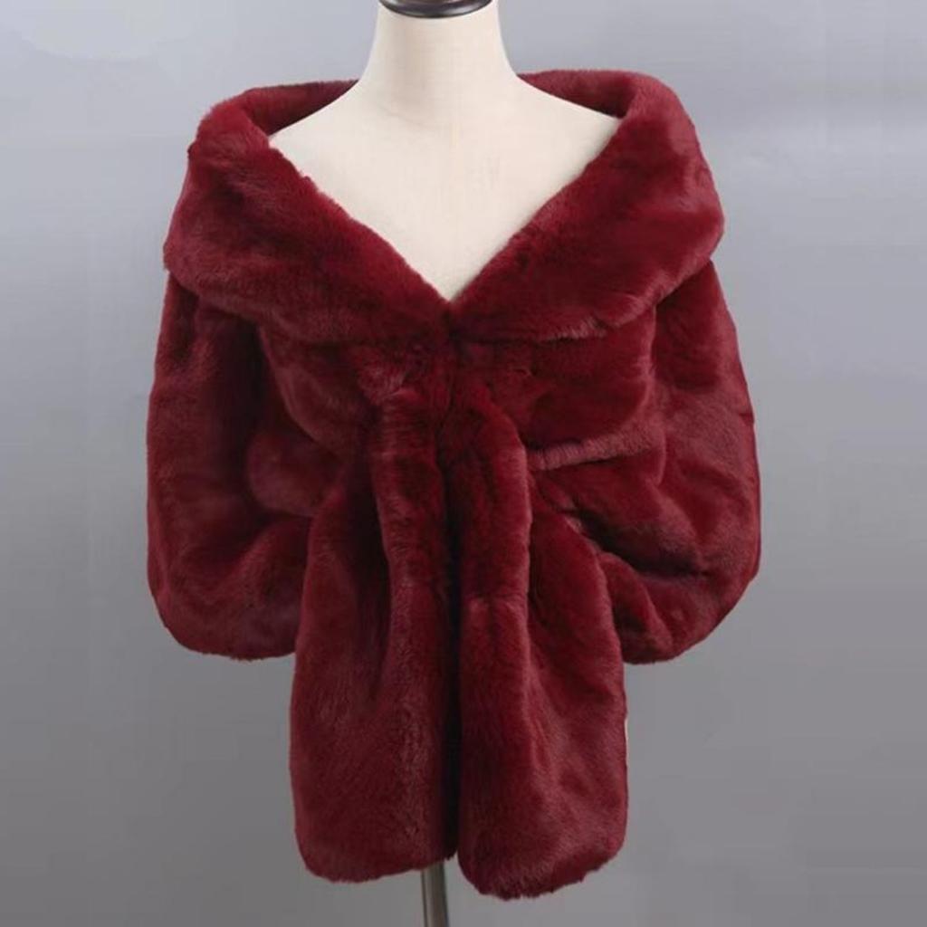 Женская теплая однотонная шаль из искусственного меха, мягкая удобная модная шаль из искусственного меха, накидка для свадебной вечеринки, синяя искусственная шерсть