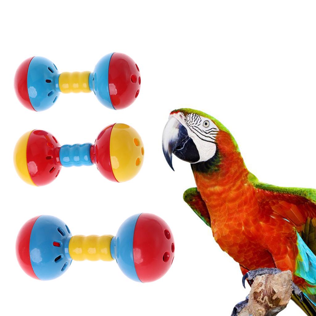 Bird Ball Toys with Sound Bell Colorful Plastics Suitable for Parrot Macaw Eclectus African Greys Cockatoo