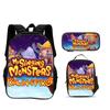 Рюкзак My Singing Monsters, пенал, сумка-холодильник, набор из 3 предметов, игра, мультяшный принт, детский сад, начальная школа, мальчики и девочки