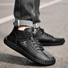 New 2025 Handmade Leather Men Boots Man Breathable Casual Leather Shoes Design Sneakers Men Ankle Boots Breathable Outdoor Boats