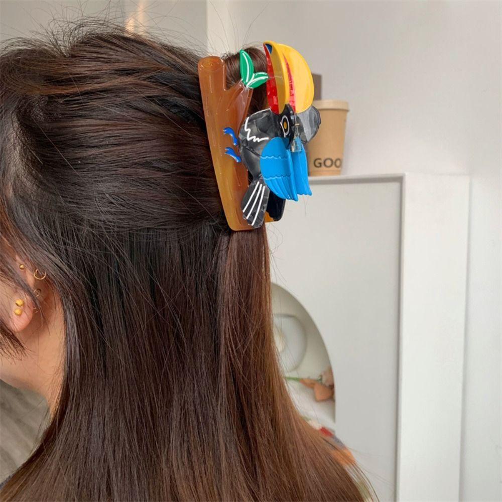 Cartoon Acetate Hair Claw Creative Bird Shark Clip Fashion Animal Hair Clip Daily