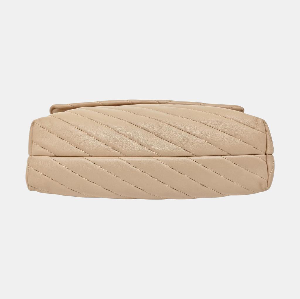 [Pre-Owned] Kira Large Nude Pink Lambskin Quilted Shoulder Bag With Gold Hardware - Very Good #1H3HCEZ