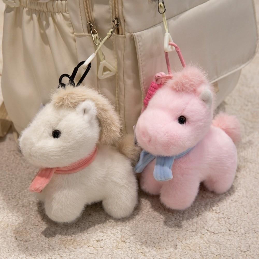 Cartoon Pony Plush Doll Pendant Stuffed Simulation Horse Toy Keychain Room Decoration