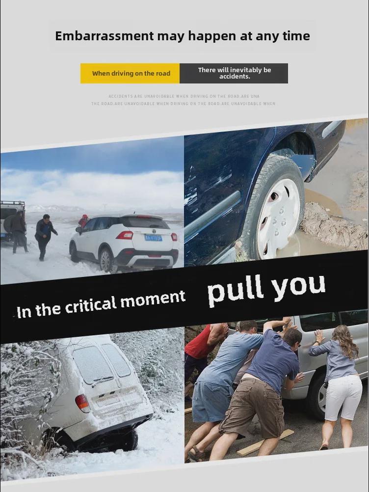 6-тонный внедорожный буксировочный трос: 5-метровый прочный нейлоновый трос для тяги и спасения с крюком для самостоятельных туров