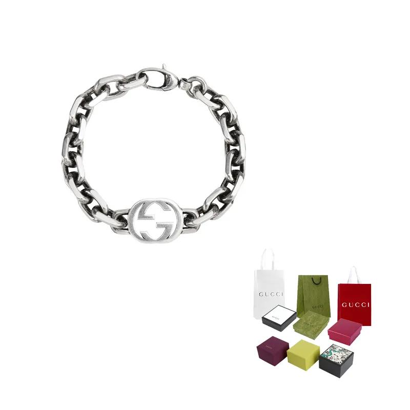 GUCCI Interlocking Bracelets Men's Silver (Unisex) Bracelets