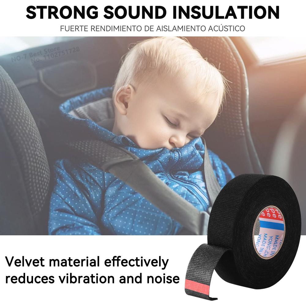 Автомобильная тканевая лента для жгутов проводов, термостойкая, водонепроницаемая, изоляционная, электроизоляционная лента, черная самоклеящаяся тканевая лента