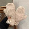 1Pair Winter Cute Bear Gloves For Women Girls Cartoon Soft Mittens Outdoor Thicken Warm Cold-Proof Ski Riding Glove