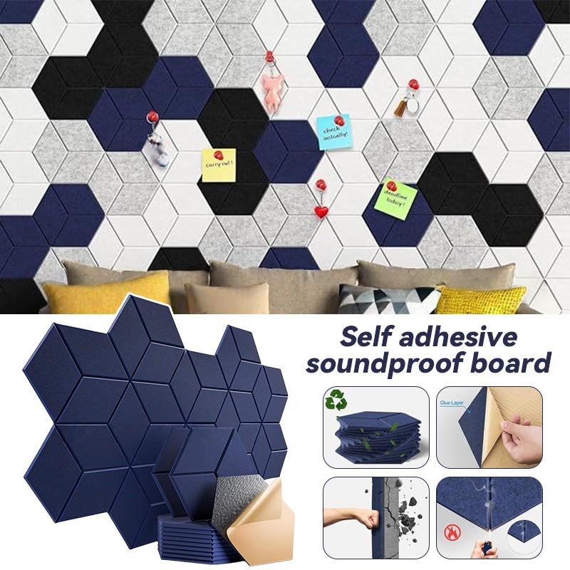 12 шт. Плиточные наклейки Самоклеящиеся шестиугольные акустические панели Y-образной формы для декора интерьера дома Наклейки для декора гостиной