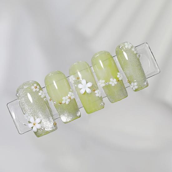 Yousheng Украшение для ногтей Цветок Пять лепестков Тисненый узор Белый Мини Смола DIY Маникюр Цветочная декорация для салона