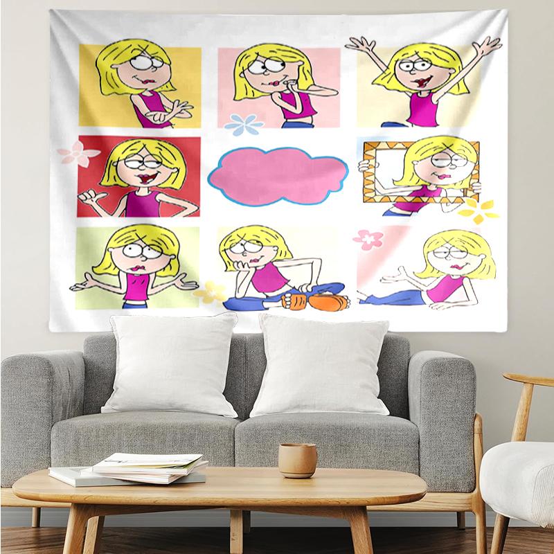 Lizzie-McGuire Print Tapestry, Backdrop, Easy Setup, Ideal for Bedroom, Office & Living Room, with Aesthetic Wall Hanging Decor.
