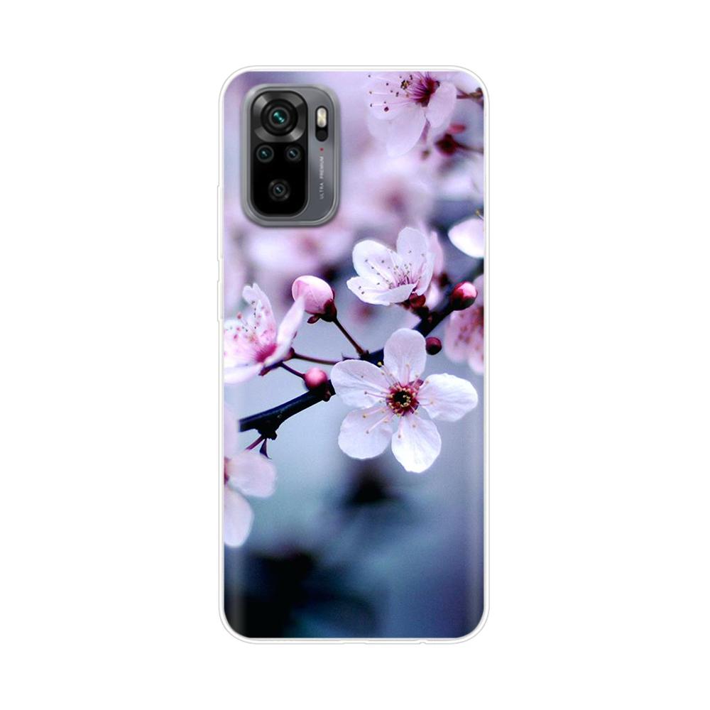 Силиконовый чехол-цветок для Xiaomi Redmi Note 10 Case 6.43'' Милый ТПУ задняя крышка для Xiomi Redmi Note10 Pro Бампер Чехлы