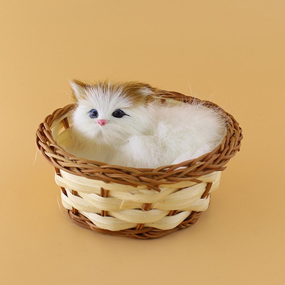 Прекрасная имитация животного, кукла, плюшевая мини-корзина, кошка, кролик, собака, детская рождественская игрушка, подарок на Рождество и день рождения