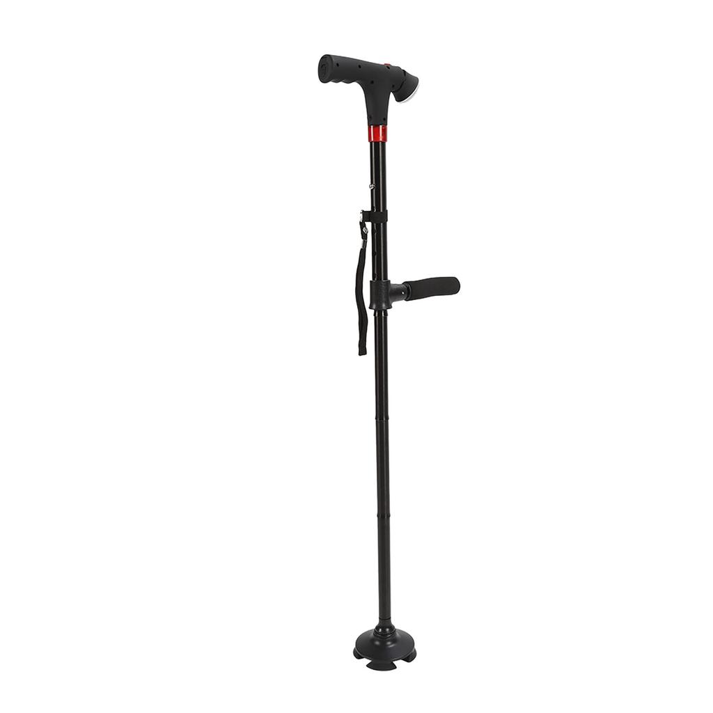 Elderly Folding Cane Height Adjust T Type Handle Extension Walking Cane with LED Light