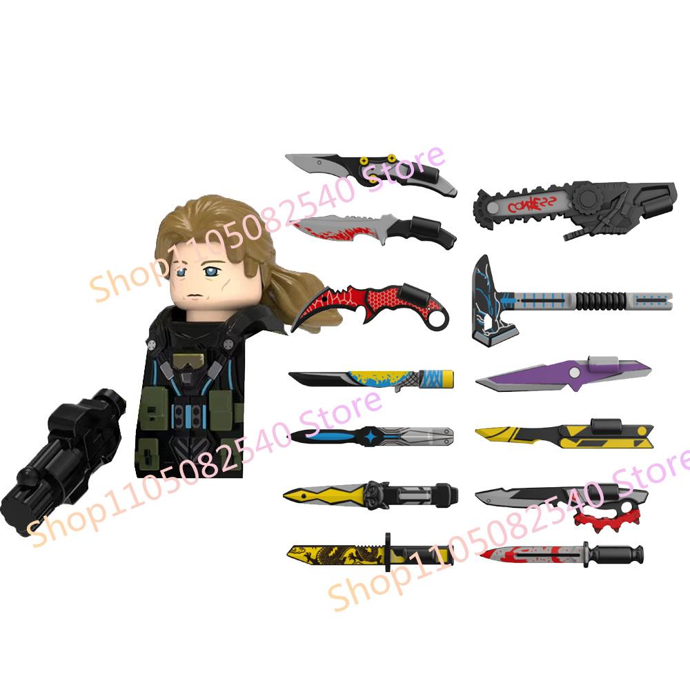 MOC Военная Мультяшная Игровая Фигурка Действия Строительный Блок Оружие Аксессуар Винтовка Спецназа Молоток Бензопила Дрон Детская Игрушка Подарок