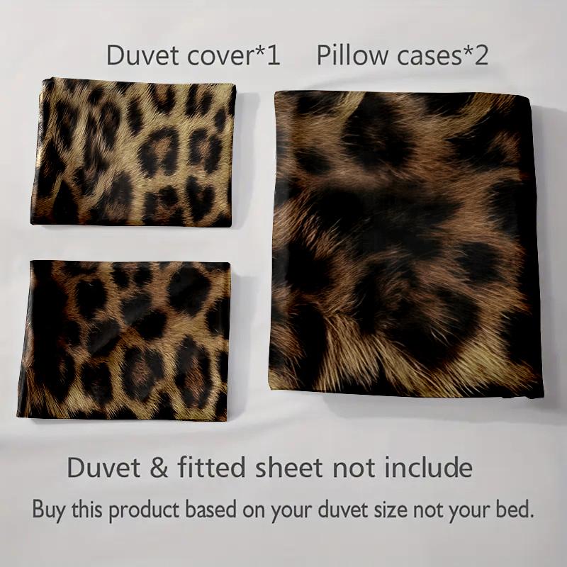 Leopard print pattern. Bedding Duvet cover sets Duvet covers Pillowcases gifts (1 * Duvet Cover 2 * Pillowcases, without duvet insert)