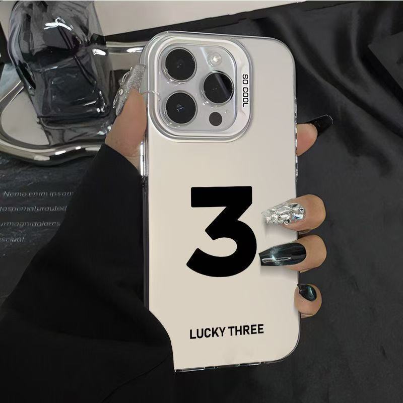 Новый счастливый номер подходит для чехла для мобильного телефона iphone16 Apple 15promax/14 противоударный 13pro12 Европа и Америка