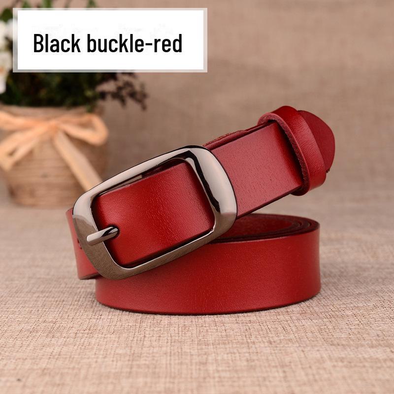 Women's Genuine Leather Korean Style Belt with Pin Buckle - Fashionable Cowhide Accessory