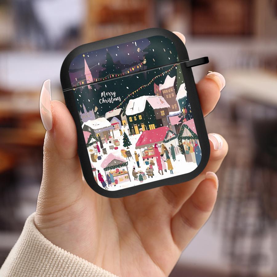 Чехол для Airpods 1 4 Pro3 3 2 Pro Pro2 Чехлы для наушников Обложка Рождественский город