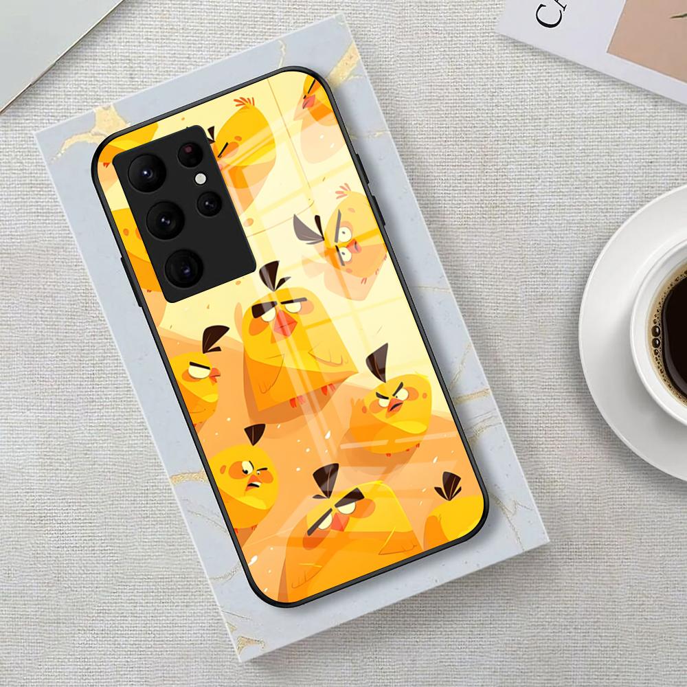 GAME A-Angry Bird Phone Case For Samsung S26 S25 Edge Ultra 23 22 21 20 Ultra Plus S24 Fe Glass Cover