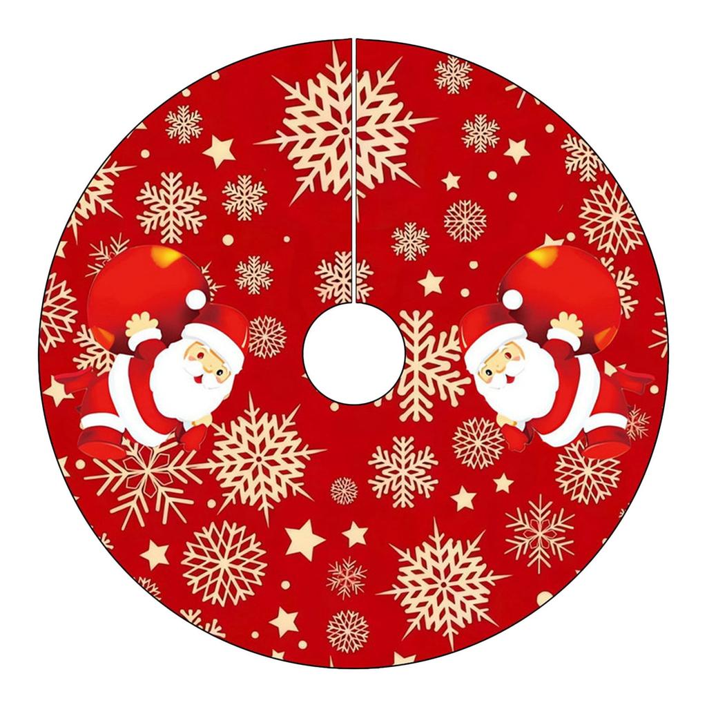 Красная юбка для рождественской елки, украшения для рождественской елки, мягкий плюшевый коврик для рождественской елки со снежным узором для украшений, праздничная вечеринка, 35 дюймов