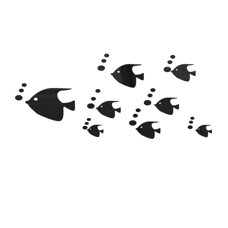 Рыбка-пузырь Океан Наклейка на стену Зеркало акриловое 3D Настенное искусство для детской комнаты и детского сада Самоклеящийся Съемный Декор