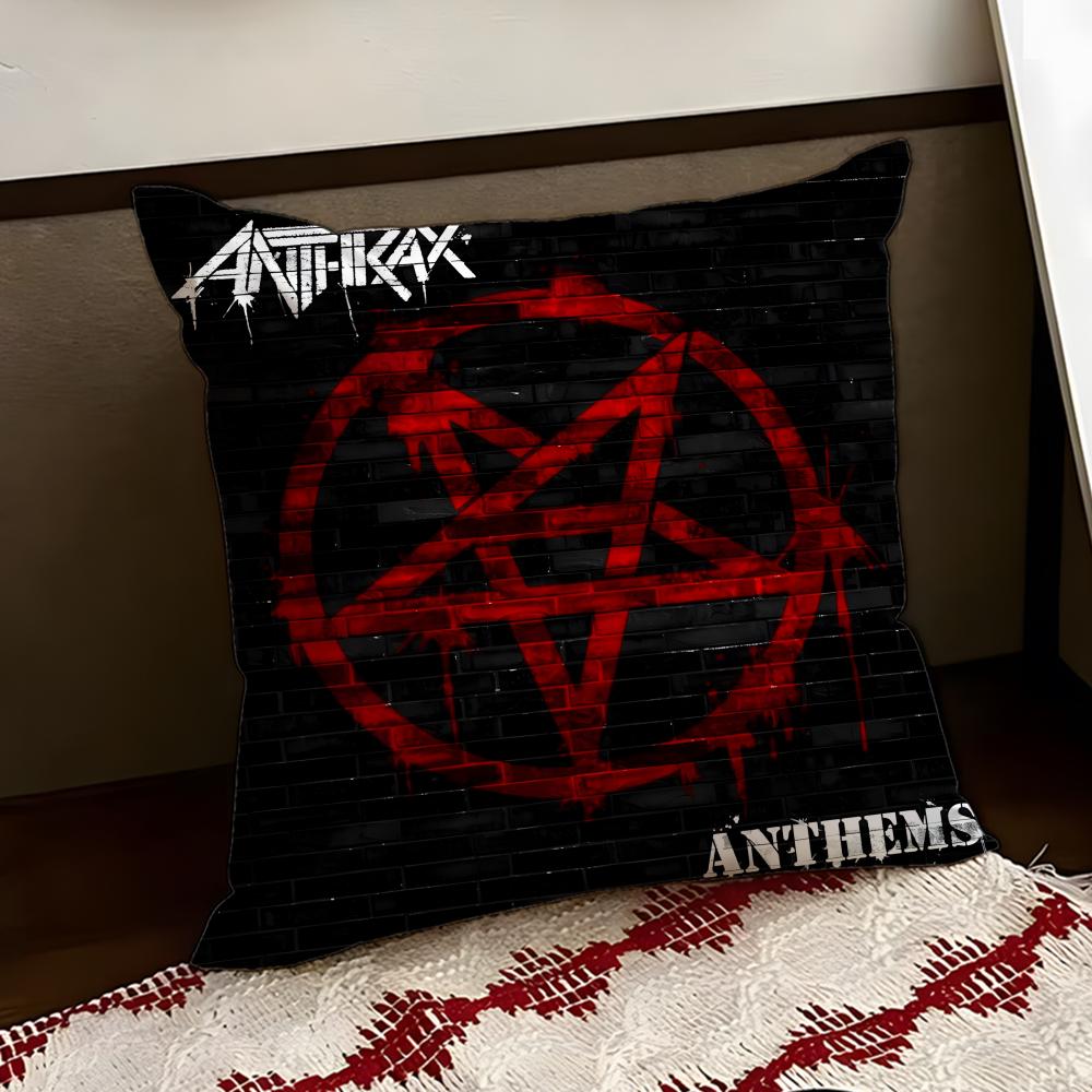 Наволочка для подушки с изображением группы Anthrax, двусторонняя, мягкая, прочная, для дома, автомобиля, многоцелевая, для ежедневного комфорта