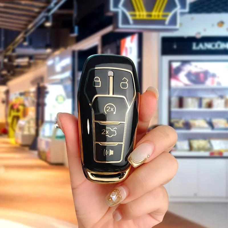 Чехол-обложка из ТПУ для автомобильного ключа Lincoln Mkz Mkc Mkx Edge Ford Explorer Fusion Mustang Focus Taurus