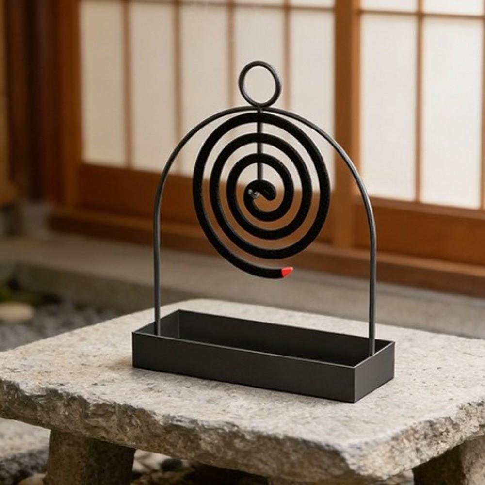 Metal Mosquito Coil Holder Anti-Mosquito Ornaments Mosquito Repellent with Tray Mosquito Incense Rack Home Indoor Bedroom Decor