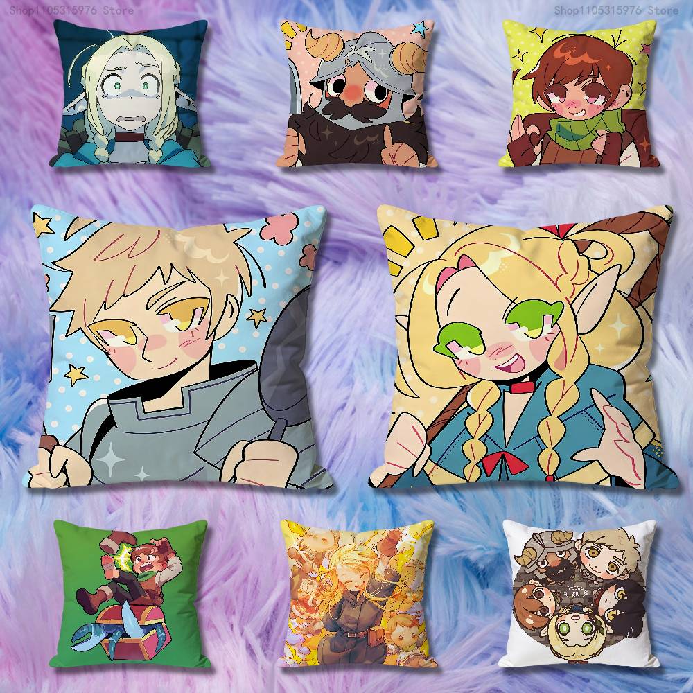 DDelicious in DDungeonsS Anime Celebrity Merchandise AllMatch Printed Pillow Case Sofa Car Office Room Decoration Protector
