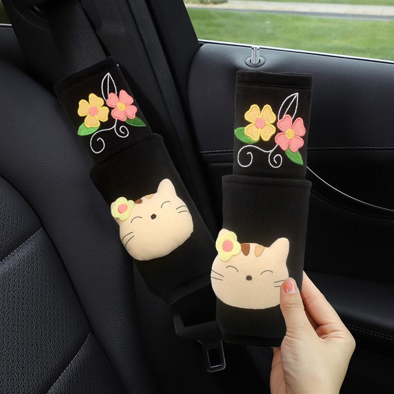 Kine Cat Little Cat New Arrival Stereo Car Safety Belt Shoulder Pad Cover Universal Cartoon Refrigerator Door Handle Ornament Female
