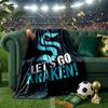 Go Team Kraken! Throws Blanket Flannel Blankets Plush for Couch Bed Gifts for Men Women Travel picnic blanket Christmas fan gifts