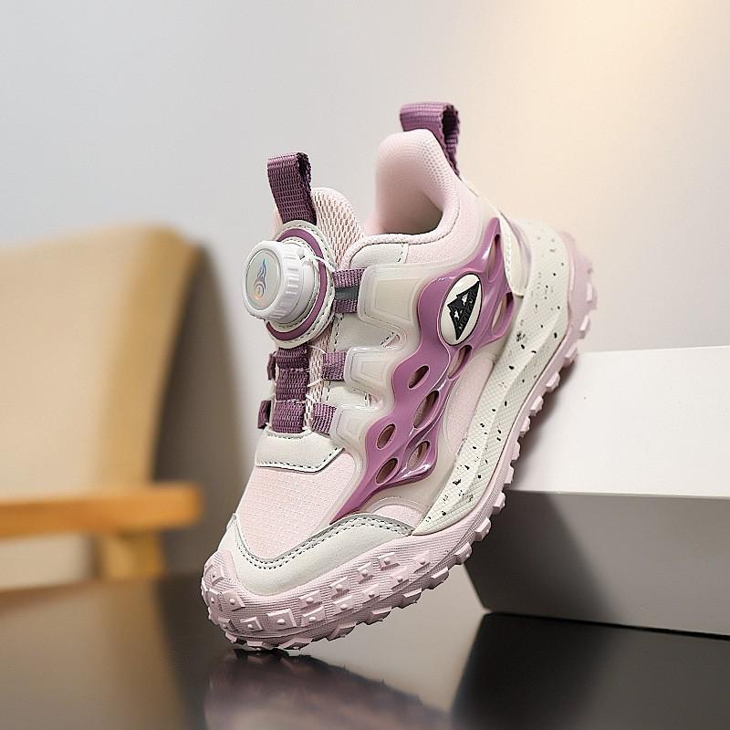 Boys Running Shoes Kids Rotating Buckle Sneakers Lightweight Shock Absorption Breathable Sports