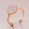 Крупное кольцо с кристаллами в форме цветка цвета розового золота для женщин, модные блестящие аксессуары из натурального циркона, изящные украшения на каждый день