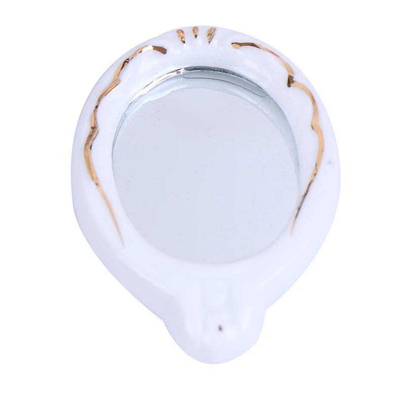 5Pcs 1:12 Dollhouse Miniature Porcelain Bathroom Set Toilet Basin Bathtub Mirror