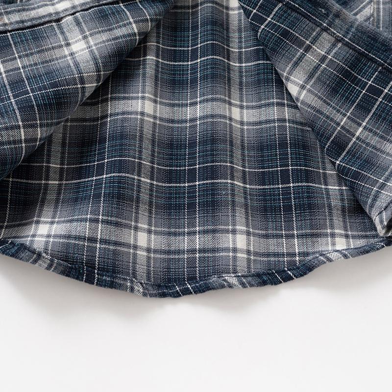 Детская клетчатая рубашка с капюшоном для мальчиков, рубашка с длинным рукавом