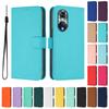 Honor50 Case For Honor 50 Wallet Leather Flip Case Honor50 Protective Pattern Card Slot Book Cover Solid Color Lychee Fundas