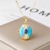 New Design Openable Oval Enamel Art Zircon Pendant Necklace Photo Box Fashion for Women Girls Party Jewelry Friendship Gift