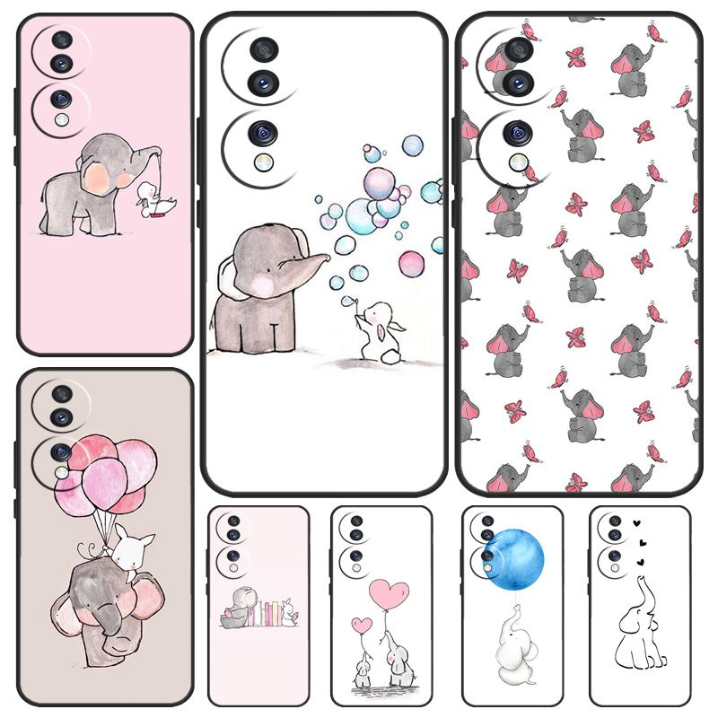 Cute Elephant Case For Honor X9a X9b X8 X9 X7 X6 a 8X 9X Cover For Honor Magic 5 4 Lite Pro 50 70 90 Lite