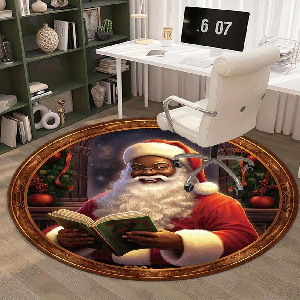 1 Piece Christmas Round Rug Suitable For Living Room Bedroom And Kitchen Home Decoration Room Decoration Gift For Friends And Family