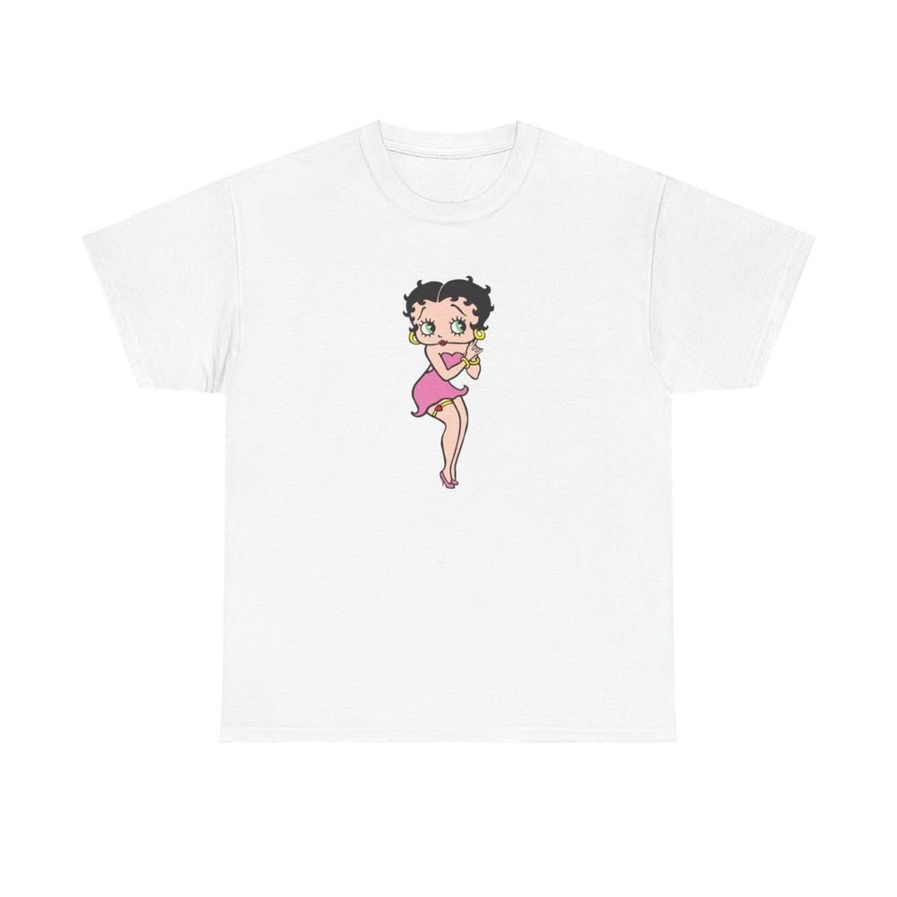 Графическая футболка Betty Boop Винтажный Ретро Арт Унисекс Плотный Хлопок Футболка 6 Унисекс Футболка