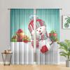 2 шт., шторы с изображением рождественского снеговика - 30% затемнения - подходят для гостиной, спальни, кухни, украшения дома