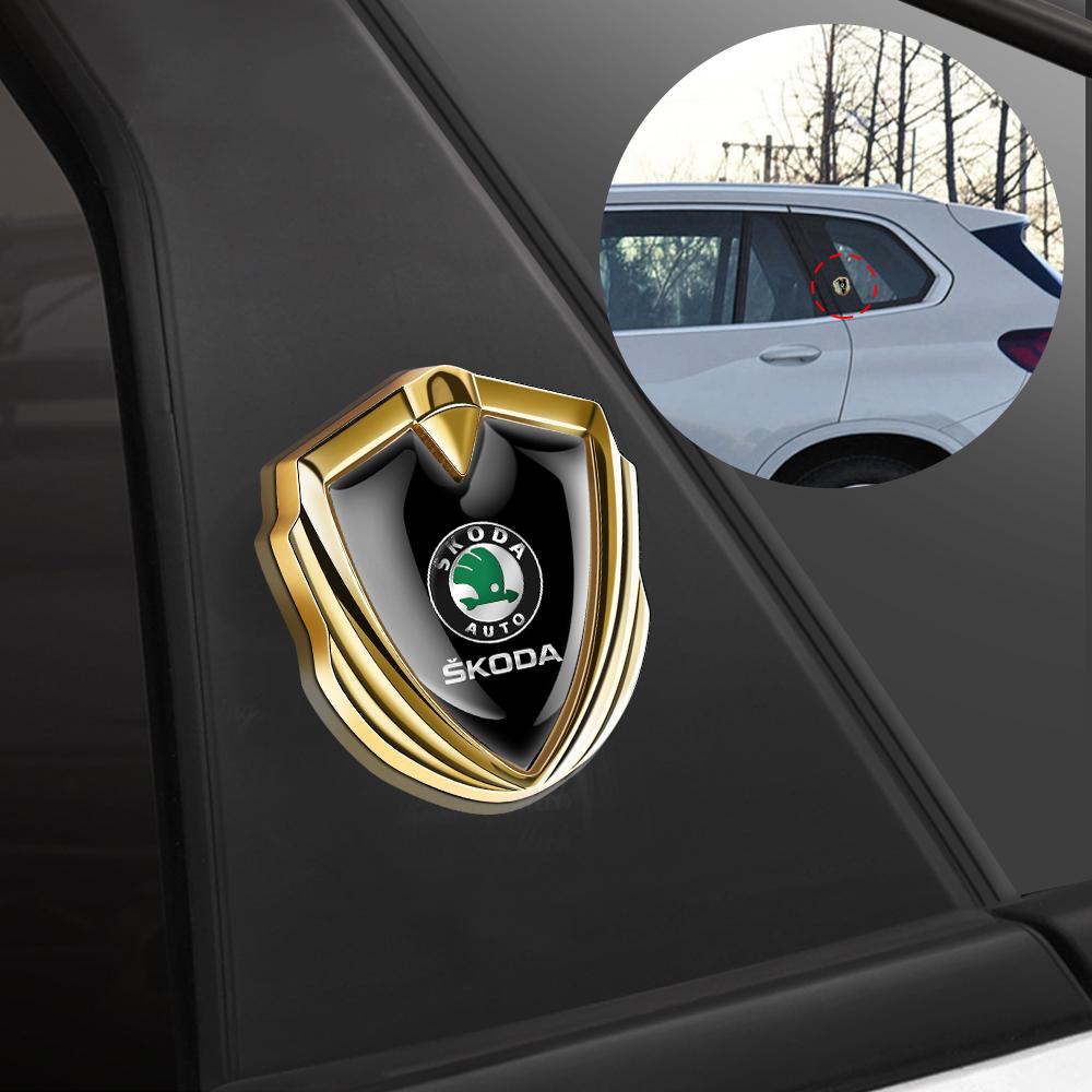3D Car Metal Shield Logo Car Body Trunk Fender Badge Sticker For Skoda S Kodiaq Fabia Kamiq Karoq Octavia 3 A5 A7 Rapid Scala HA5