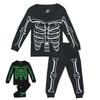 KISBINI Светящийся длинный верх и низ Bone 110 Детская одежда, Пижамы для мальчиков, Рукава, Дети, Костюм, Косплей, Хэллоуин, Толстовки для мальчиков, Комплект,